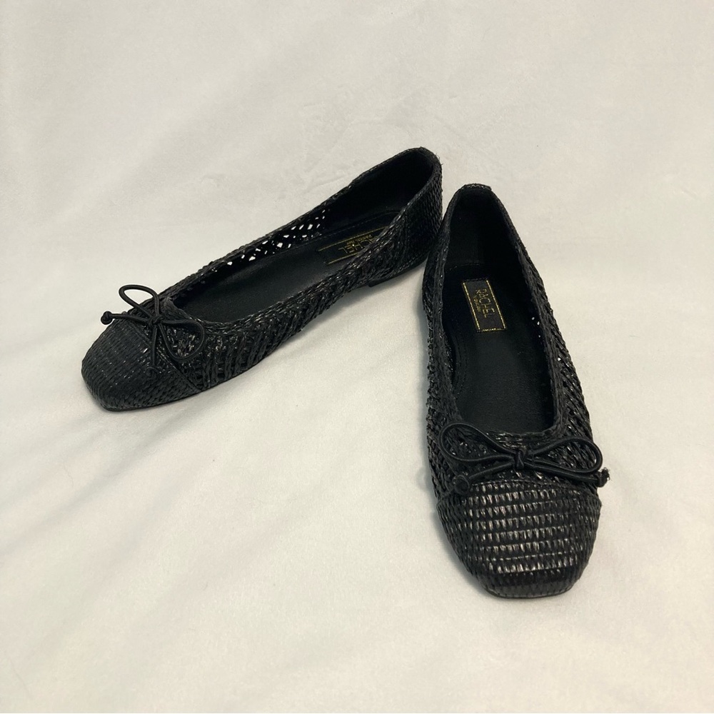 RACHEL Rachel Roy Brunch Black Woven Flats Size 6
